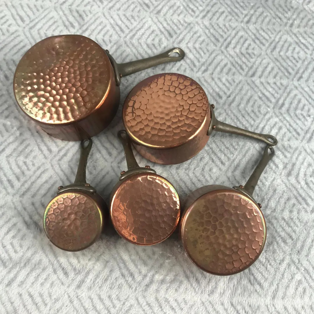 5 Hammered Small French Copper Pans, French Country, Pots and Pans, Cooking Pot, Cookware Pots, M... | Etsy (US)