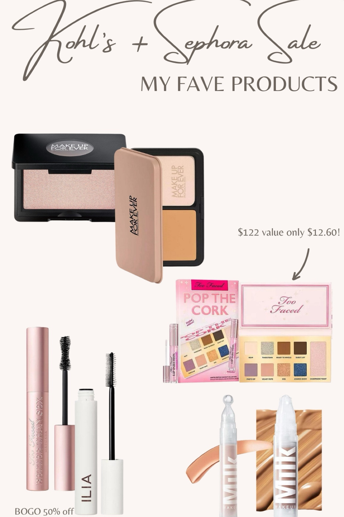 Huge Kohls + Sephora Sale! Up to 50% off select products. BOGO 50% off full size mascaras too!🤍

#LTKfindsunder50 #LTKbeauty #LTKsalealert