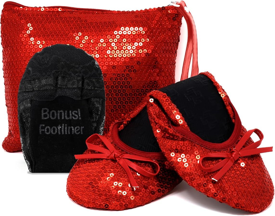 Women's Foldable Portable Travel Ballet Flat Roll Up Slipper Shoes | Amazon (US)