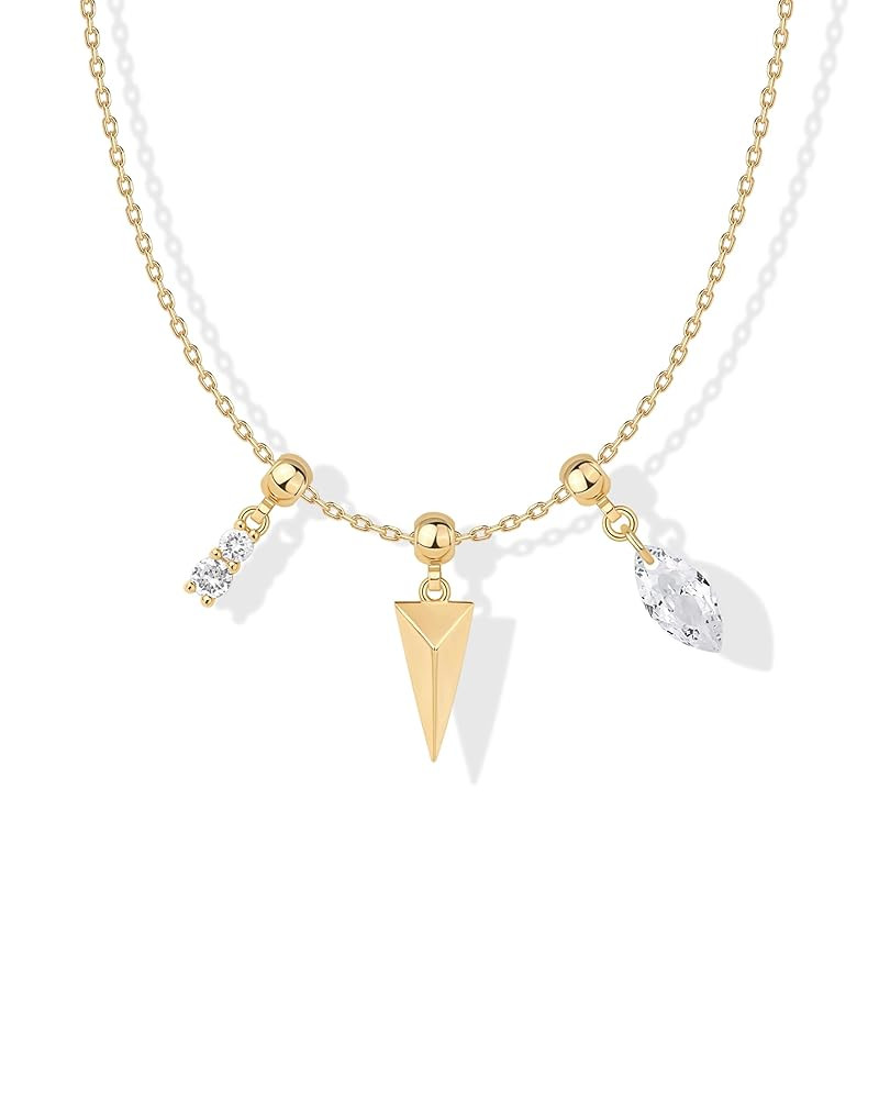 PAVOI Adjustable Whimsical Gold Charm Necklace for Women, 14K Gold Plated Cute Dainty Pendant Nec... | Amazon (US)