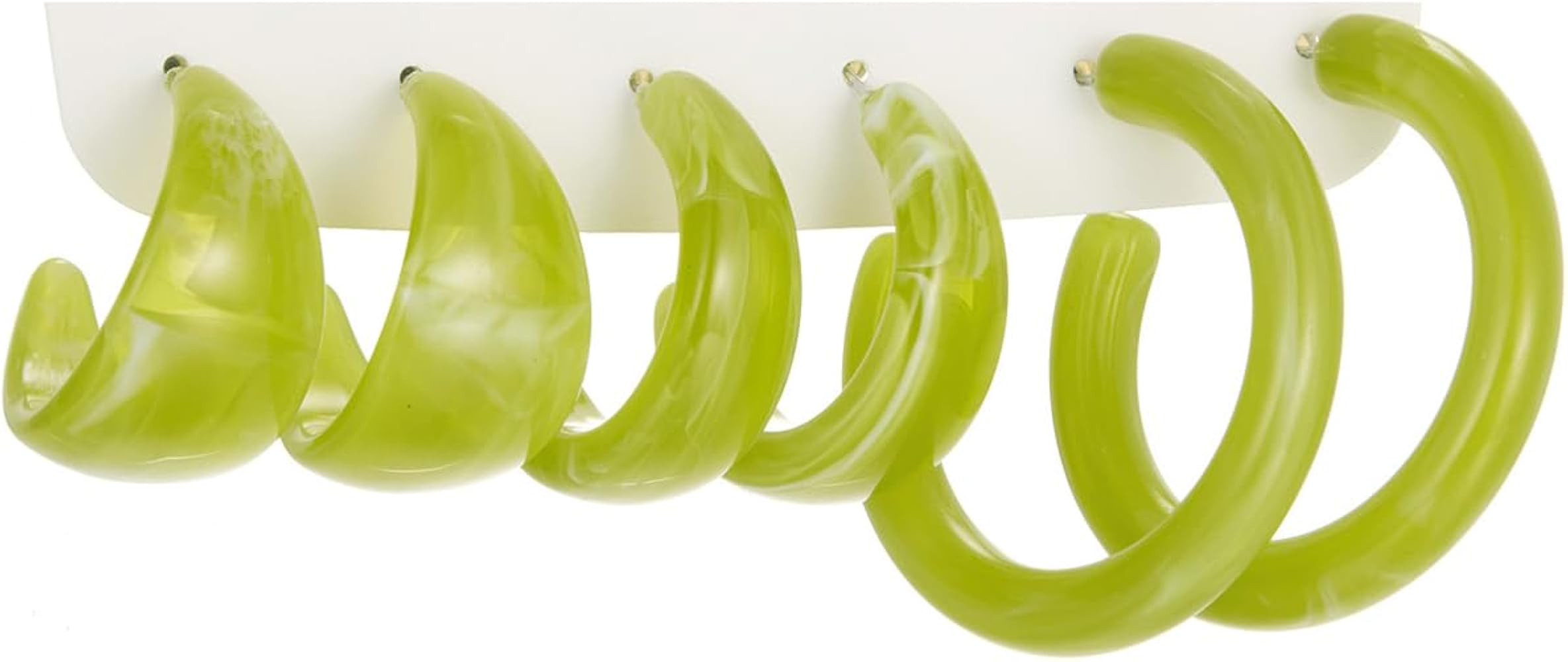 Colorful C Acrylic Earrings,Resin C Shape Earrings,Boho Resin Hoops Earrings for Women,Chunky Acr... | Amazon (US)