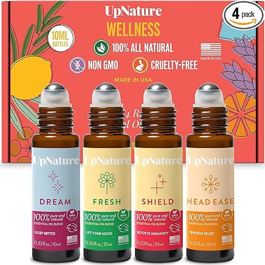 Wellness Essential Oil Roll On Gift Set - Relaxation Gifts for Women & Men - Headache Relief, Ger... | Amazon (US)