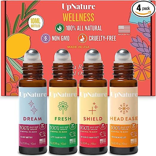 Wellness Essential Oil Roll On Gift Set - Relaxation Gifts for Women & Men - Headache Relief, Ger... | Amazon (US)