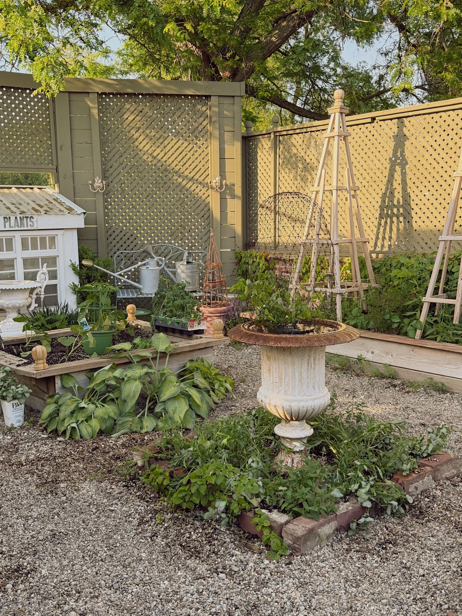 Cozy cottage garden diy on my ig page: @lizmariegalvan 


I used the first  solar power fountain pump but linked more options. 

My wire dome was an antique find, but I linked more!
