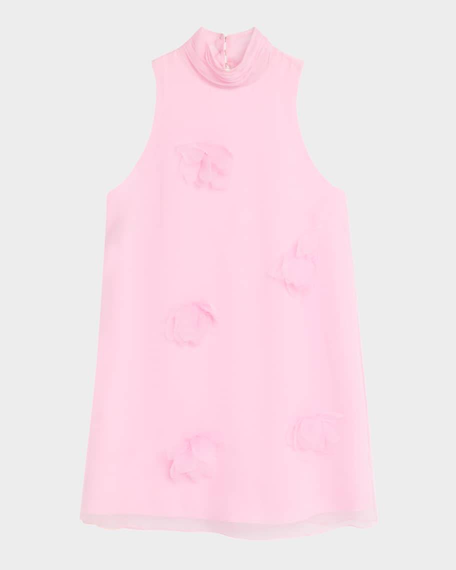 Cinq a Sept Sylvia Floral High-Neck Mini Dress | Neiman Marcus