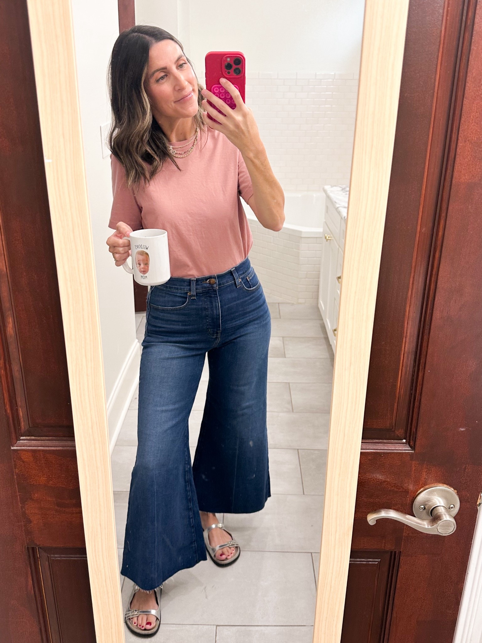 Love these flare jeans by Madewell! On sale! Wearing my usual size 26. Also, favorite tee - have in 2 colors. Wearing small  

#LTKFallSale #LTKSaleAlert #LTKOver40