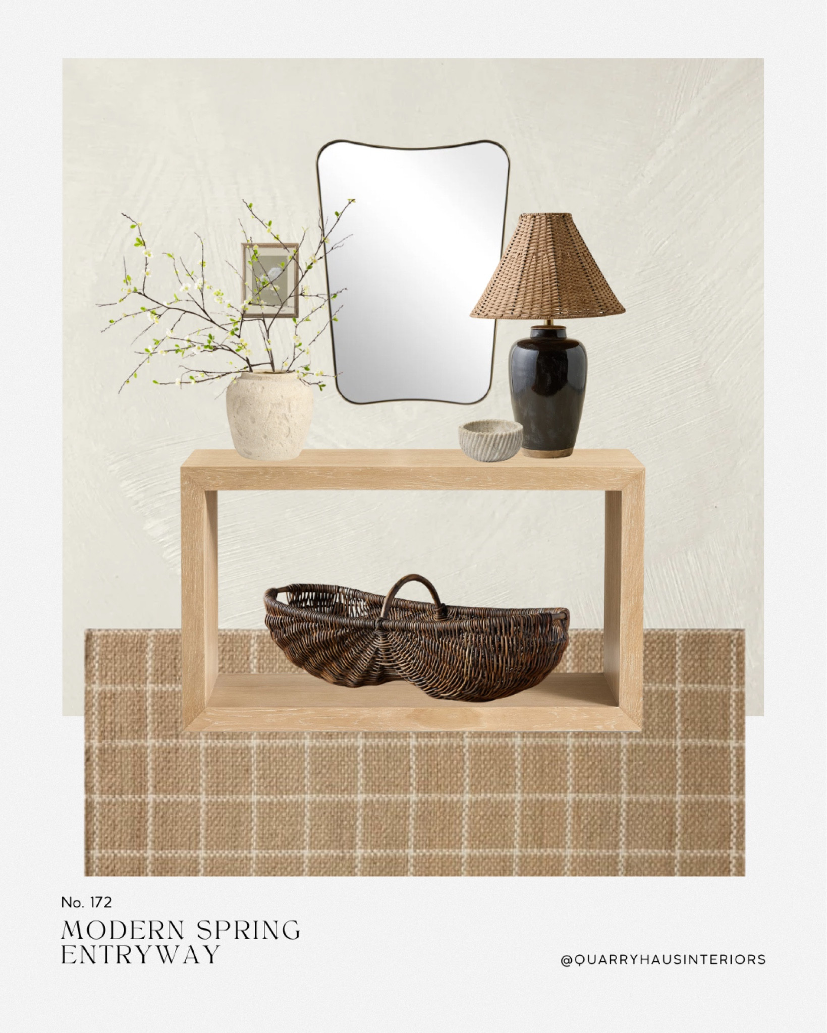 Modern organic spring entryway design 🤍 wall color shown is Portola Paints lime wash in the color Gem.


Modern neutral moody natural spring seasonal entryway console table decor 

#LTKHome