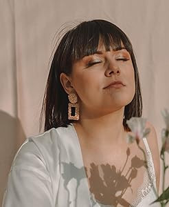 Ginkgo Leaf Flower Earrings, Gold Geometric Statement Earring, Big Fashion Design Boho Drop Dangl... | Amazon (US)