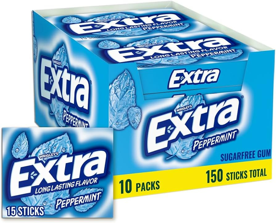 Extra Gum Peppermint Chewing Gum Bulk, Individually Wrapped, Perfect for Fresh Breath at School, ... | Amazon (US)
