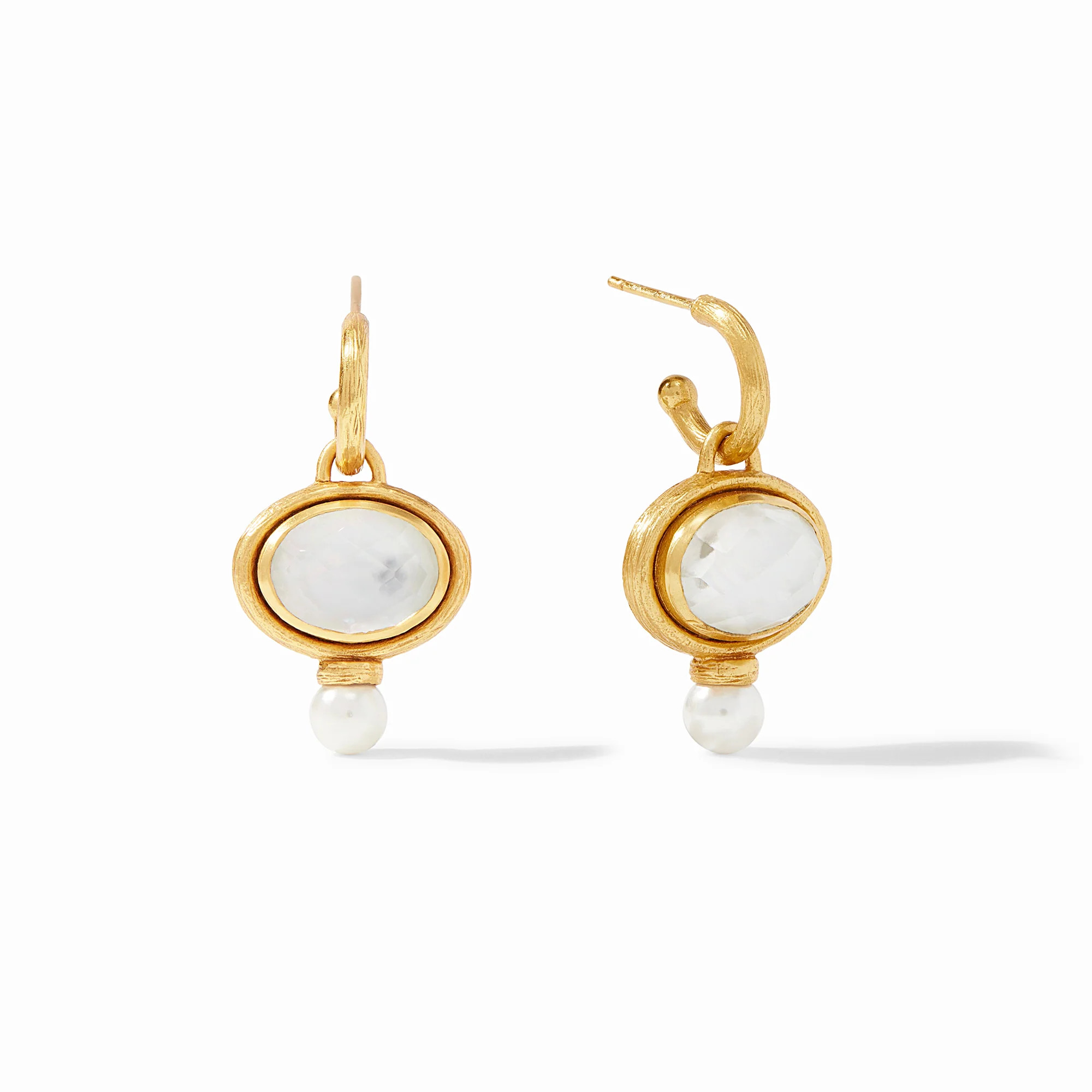 Simone Gold Oval Hoop & Charm Earrings | Julie Vos | Julie Vos