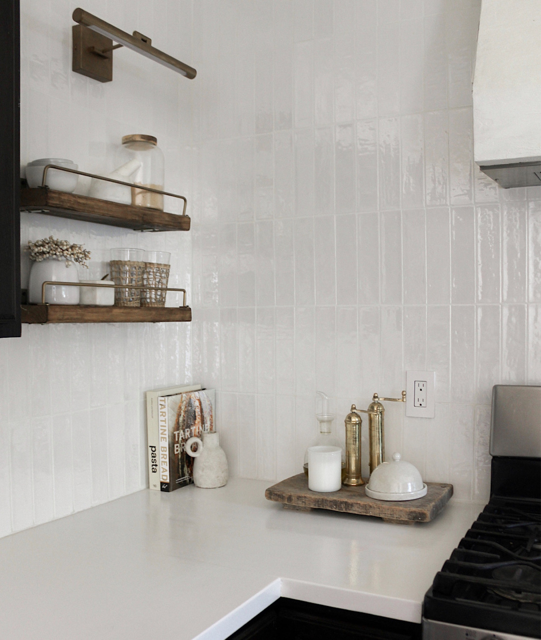 kitchen shelving 

Kitchen decor. Home decor fall decor. Open shelves. Brass railing shelf. Brass sconce. Wall sconce. Picture light. Kitchen organization. Kitchen storage 

#LTKSeasonal #LTKhome #LTKfindsunder50