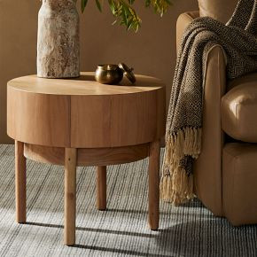 Wood Drum Side Table (22") | West Elm (US)