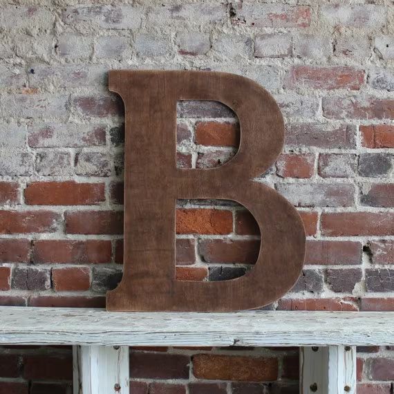 24" Wooden Letter B, Classic Font in Distressed Chestnut Stain - all letters available in many color | Etsy (US)