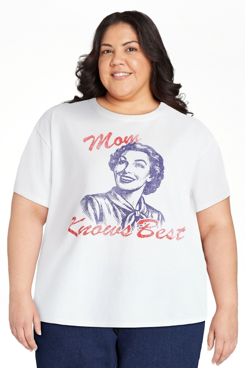 Way to Celebrate Women's Mother's Day All Knowing Cotton Graphic Tee, Sizes S-XXXL | Walmart (US)