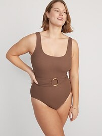 Belted Crochet One-Piece Swimsuit for Women | Old Navy (US)