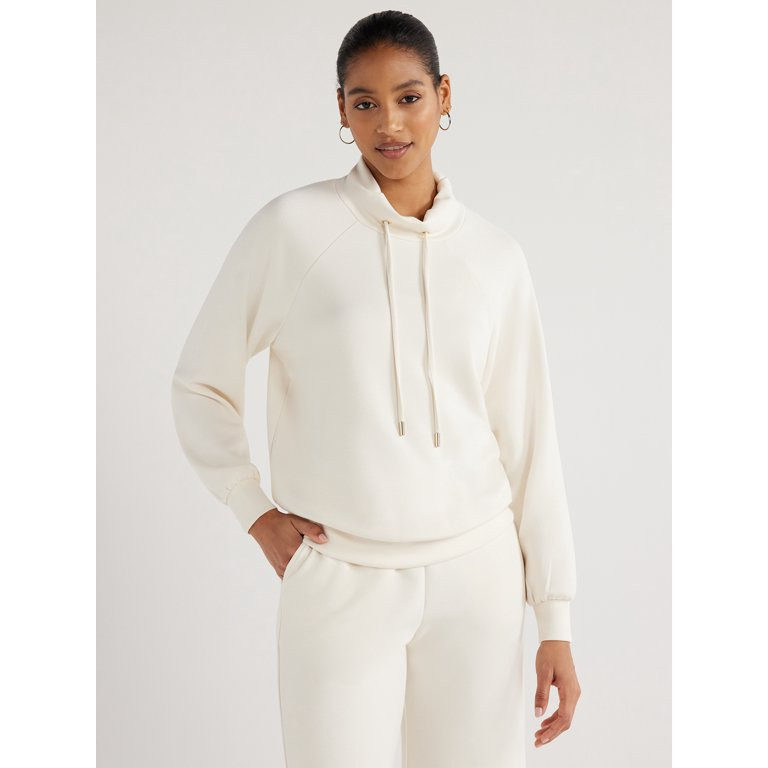 Scoop Women's Scuba Knit Funnel Neck Sweatshirt, Sizes XS-XXL | Walmart (US)