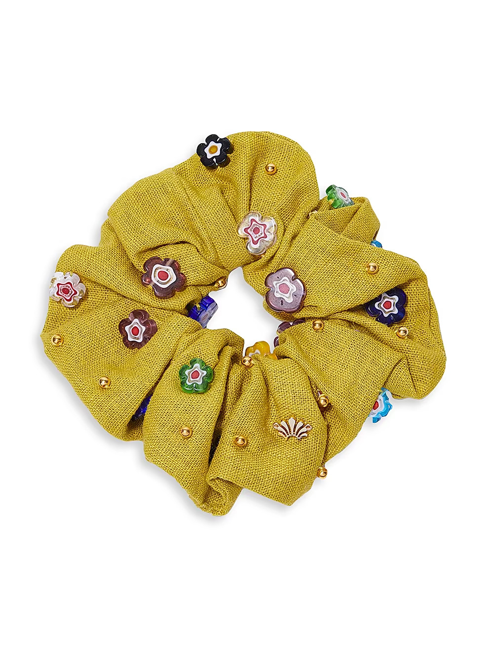 Margherita Embellished Cotton-Linen Oversized Scrunchie | Saks Fifth Avenue