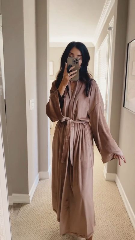 I’m just shy of 5’7 wearing the size XS robe. Runs oversized. 
Would make a great gift this holiday season! StylinByAylin 

#LTKGiftGuide #LTKSeasonal #LTKstyletip