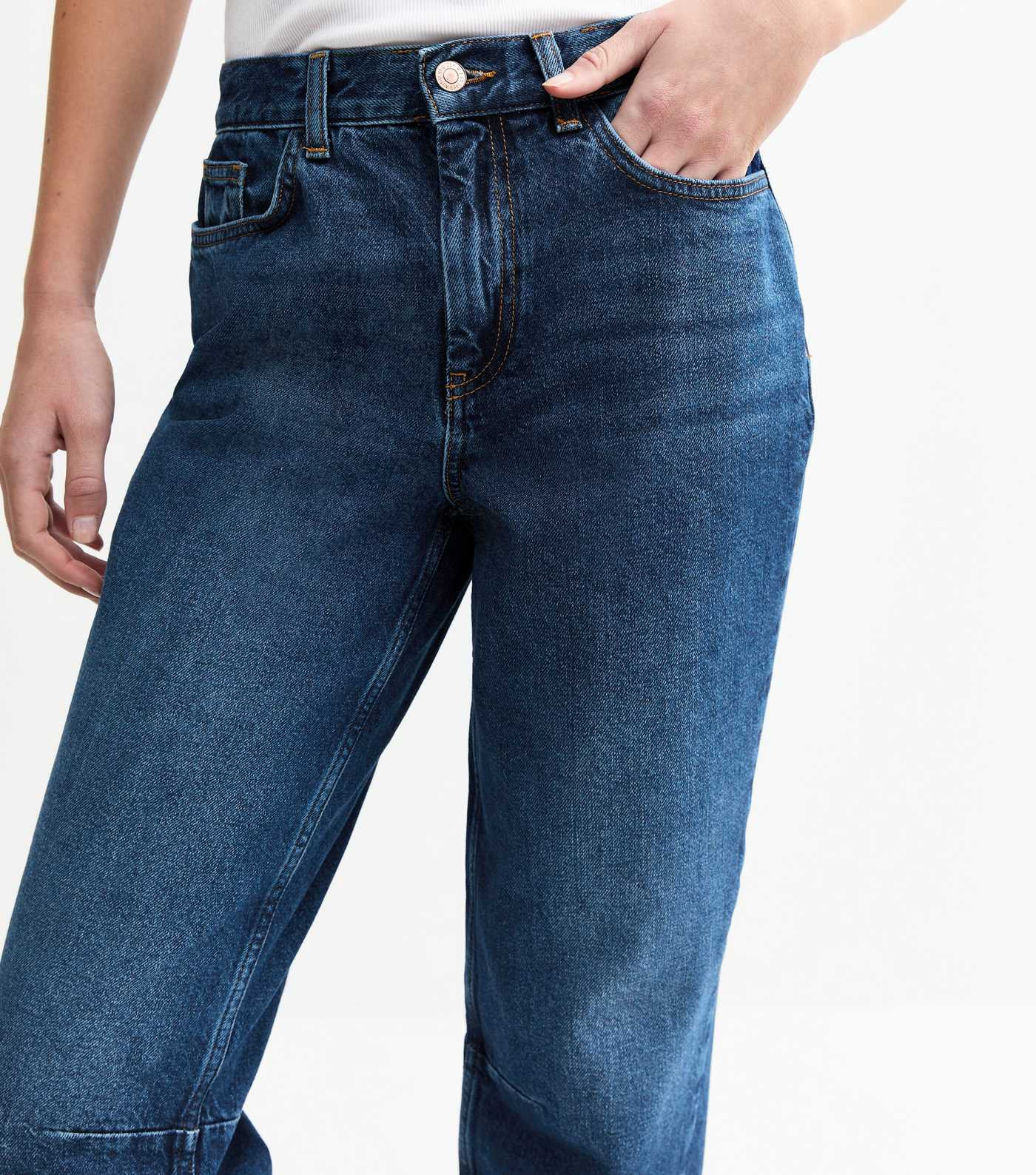 Dark Blue Denim Barrel Leg Jeans | New Look | New Look (UK)