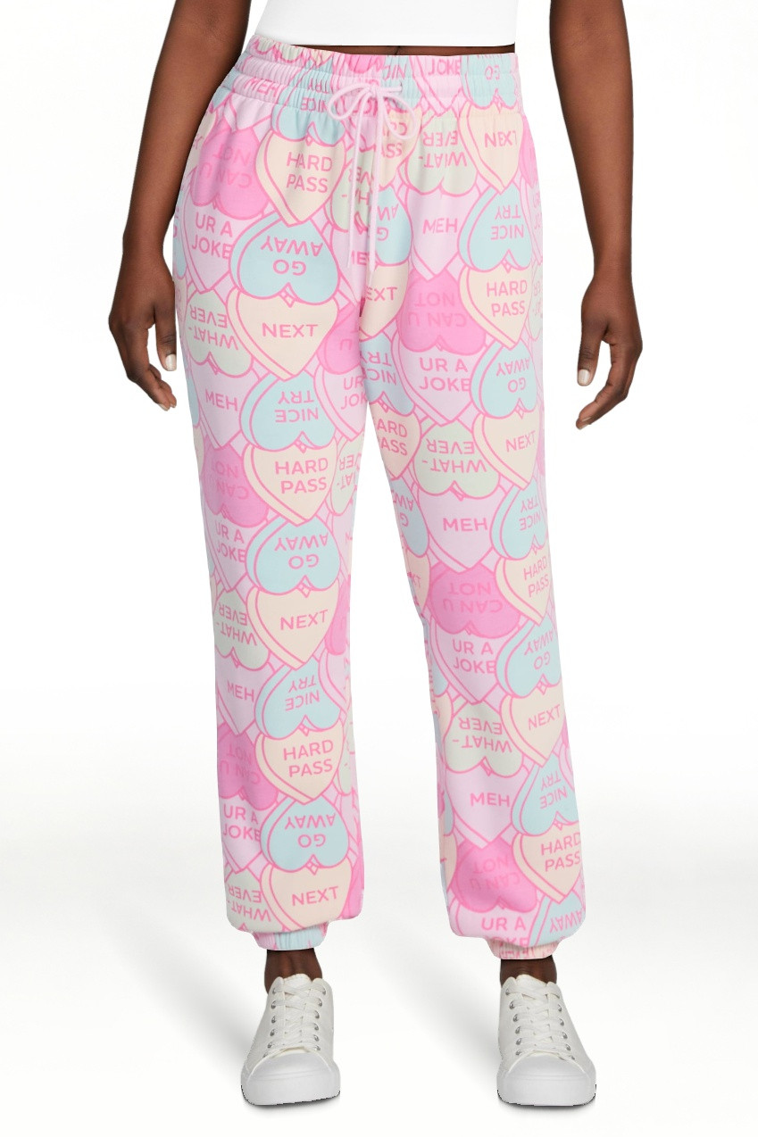 Candy Hearts Women's Graphic Fleece Joggers, 30'' Inseam, Sizes XXS-XXL | Walmart (US)