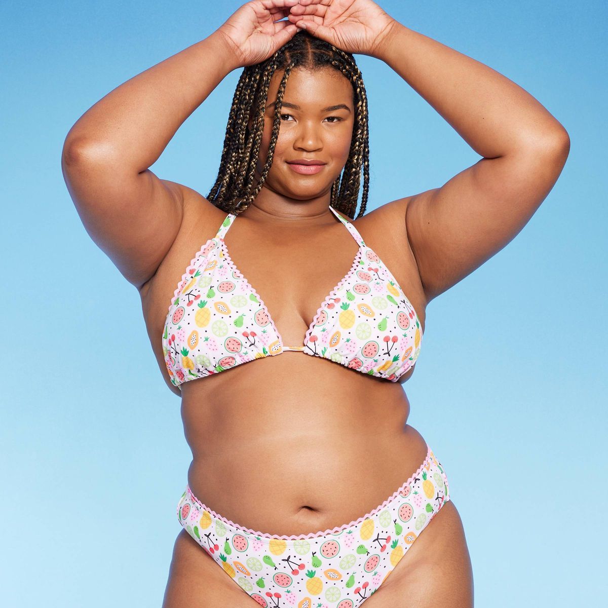 Women's Fruit Print Triangle Bikini Top - Wild Fable™ White | Target