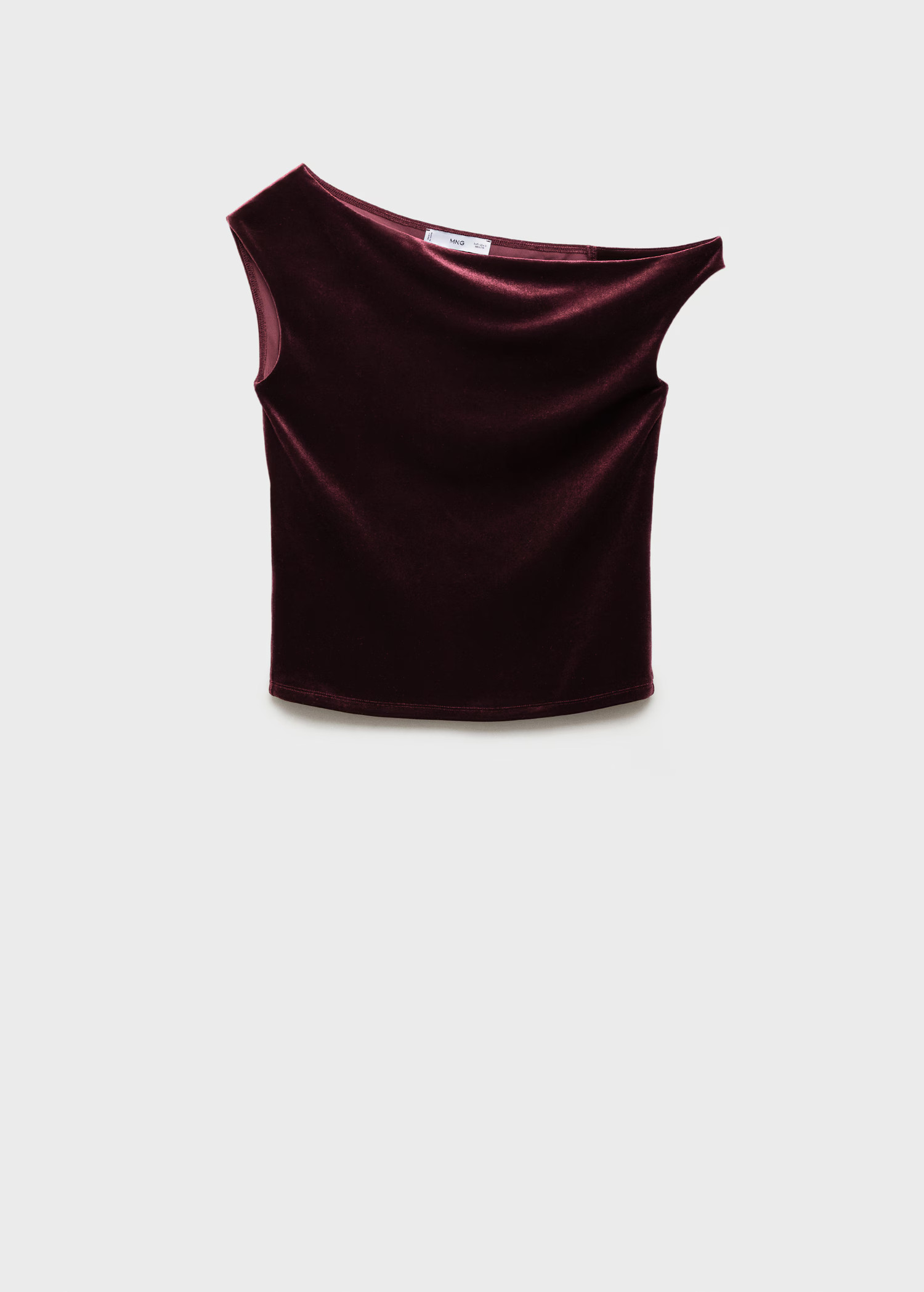 Asymmetric velvet top - Women | MANGO United Kingdom | MANGO (UK)