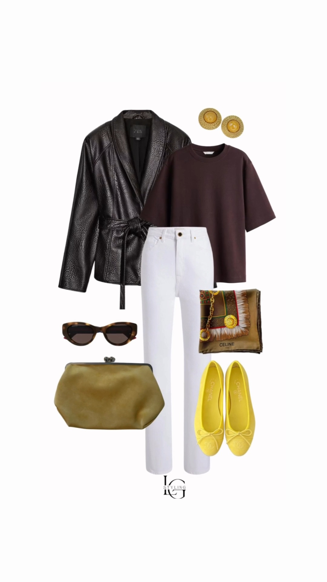 Clean, elevated, and quietly bold—this look is all about contrast and intentional color.

Crisp white denim paired with a rich chocolate tee creates that effortless high/low balance, while the belted leather blazer instantly sharpens the silhouette. The pop of yellow in the ballet flats adds personality without overpowering, tying back beautifully to the gold accessories for a cohesive finish. Finished with a silk scarf and classic sunnies for that polished, Parisian feel.

A perfect example of how neutrals don’t have to be boring—just add one unexpected color and thoughtful texture.

#LTKStyle #LTKSpring #LTKSeasonal #SpringOutfits #ElevatedBasics #CapsuleWardrobe #ChicStyle #MinimalStyle #EffortlessStyle #WhiteDenim #LeatherBlazer #BalletFlats #ColorPop #NeutralStyle #EverydayOutfits

#LTKgrwm #LTKootd #LTKdayinmylife