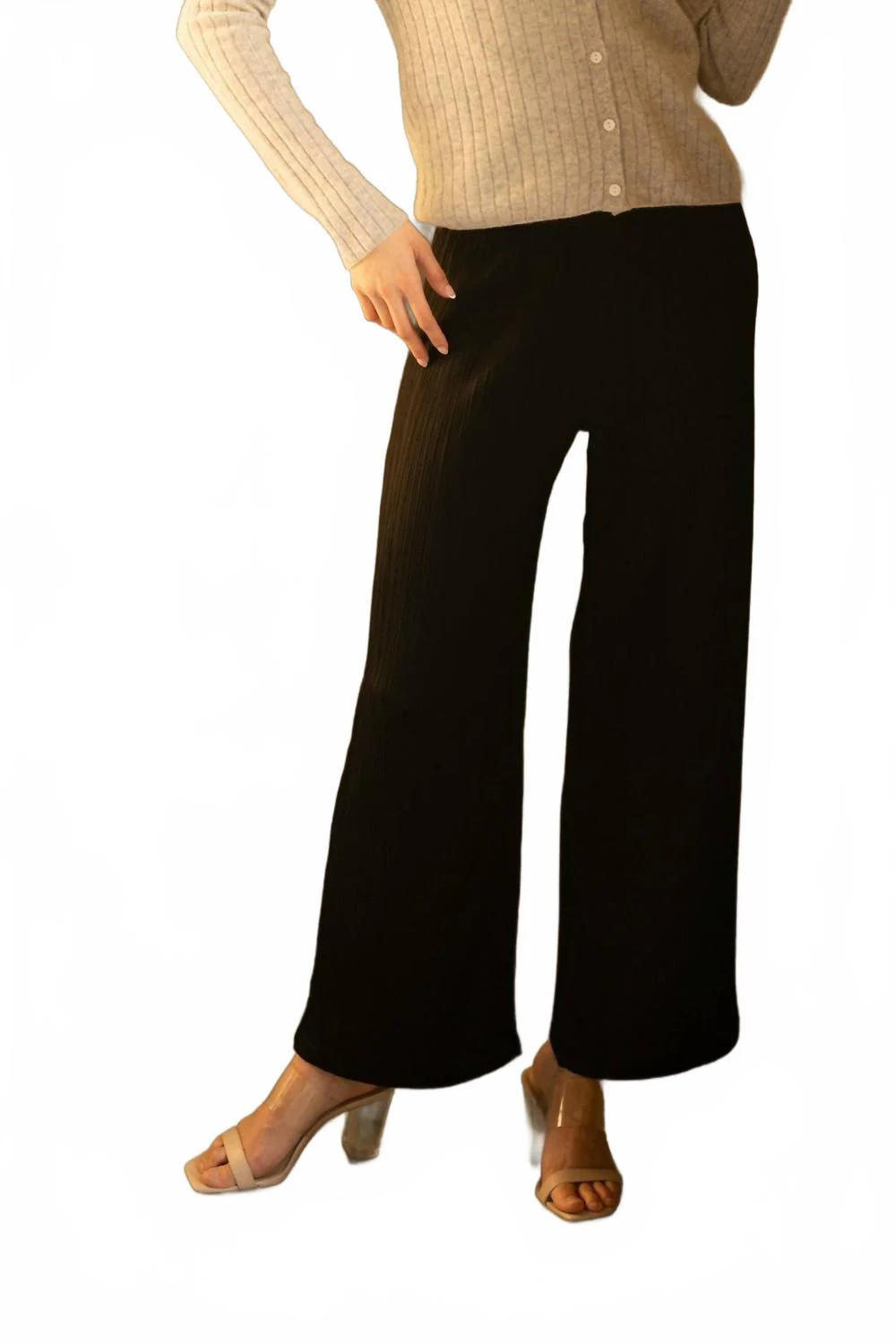 Satin Crinkle Pant In Black | Shop Simon