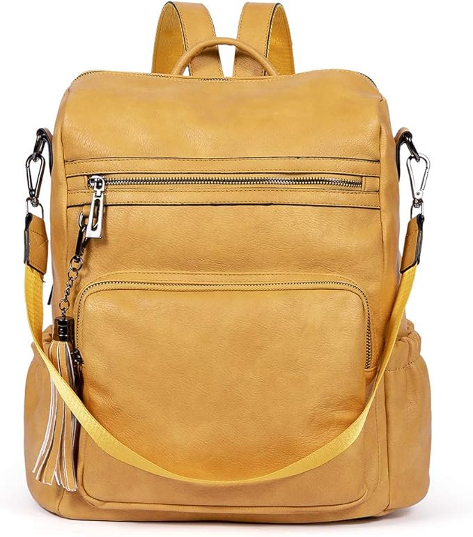 CLUCI Backpack Purse for Women Fashion Leather Designer Travel Large Ladies Shoulder Bags with Ta... | Amazon (US)