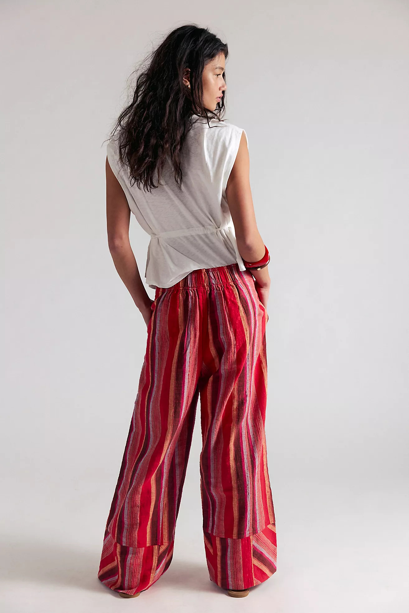 Day's End Linen Striped Pull-On Pants | Free People (Global - UK&FR Excluded)