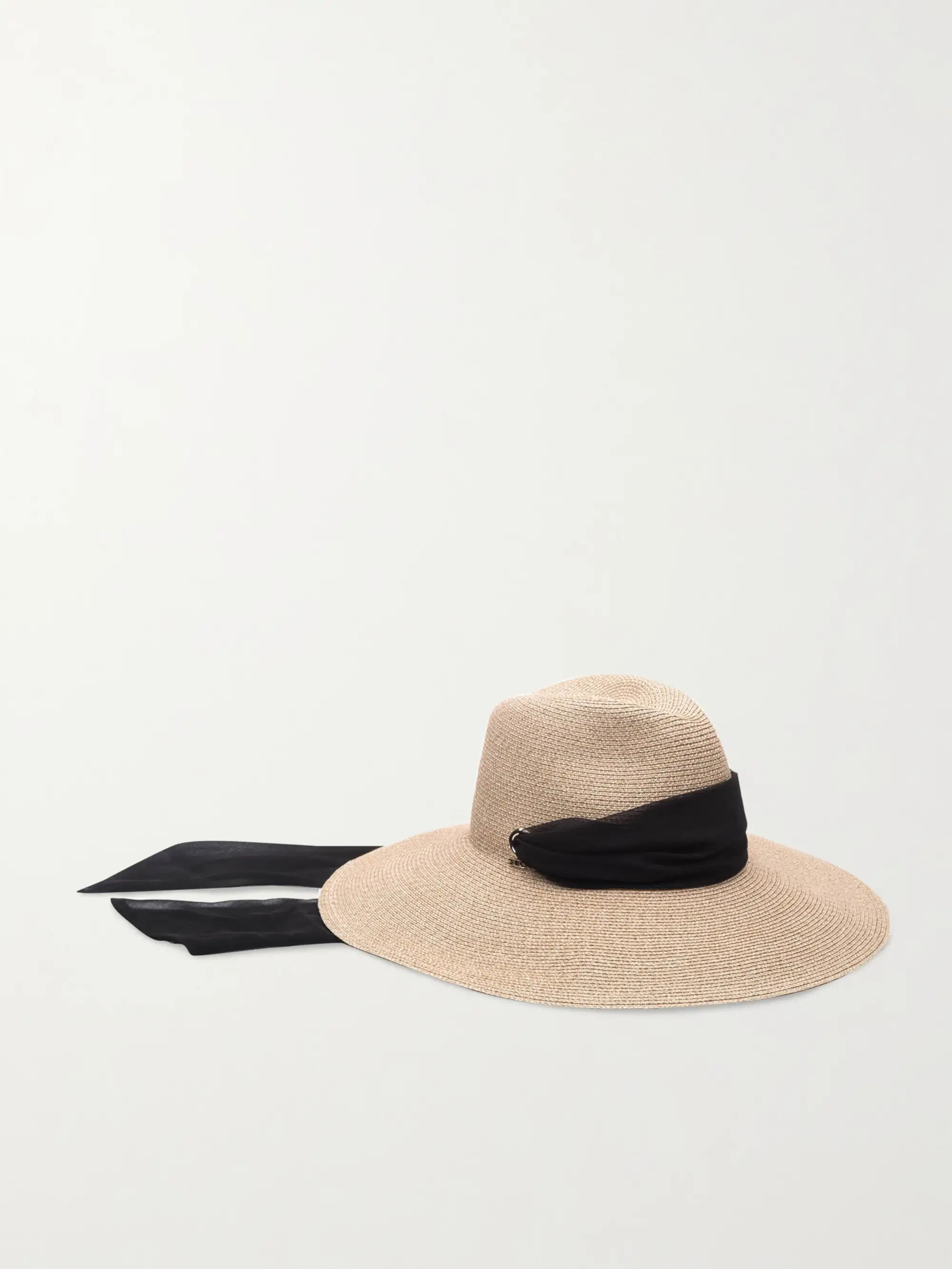 EUGENIA KIMCassidy voile-trimmed straw hat | NET-A-PORTER (UK & EU)
