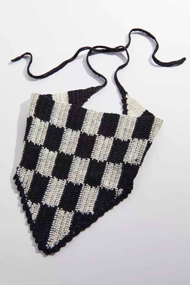 Checker Crochet Hair Scarf | Urban Outfitters (US and RoW)
