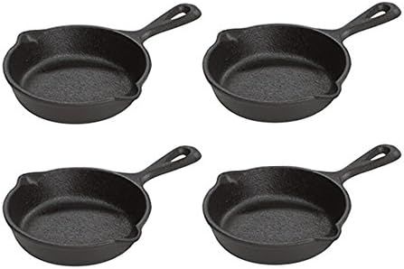 Amazon.com: Lodge Pre-Seasoned 3.5-Inch Cast Iron Skillet Set for Side Dishes or Desserts (Set of... | Amazon (US)