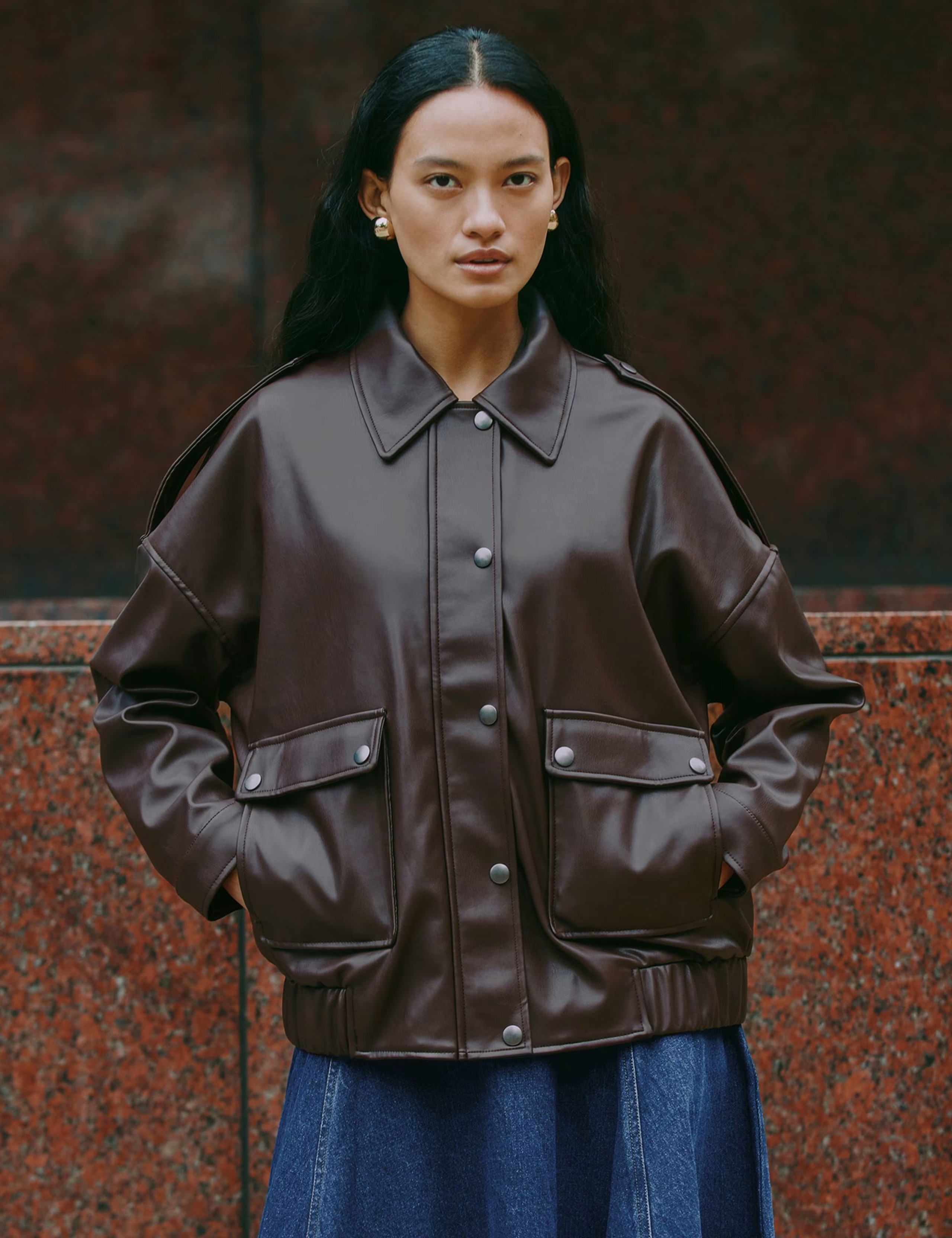 Faux Leather Relaxed Bomber Jacket | Marks & Spencer (UK)