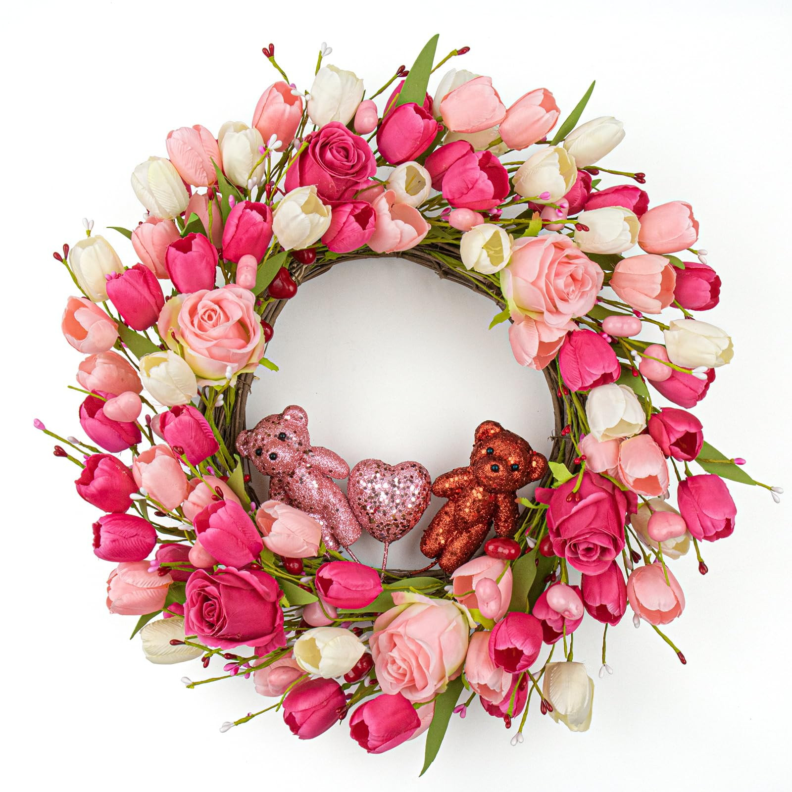 J'FLORU Valentines Day Decorations Romantic Valentines Day Gifts 22 Inch Valentine's Day Wreath w... | Amazon (US)