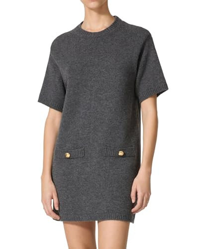 SCOFEEL Women's Sleeveless Sweater Midi Dress Crewneck Elegant Formal Mini Dress Knit Short Dress Grey | Amazon (US)