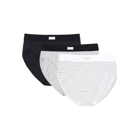 Kindly Yours Women’s Sustainable Cotton Hi-Cut Underwear 3-Pack | Walmart (US)