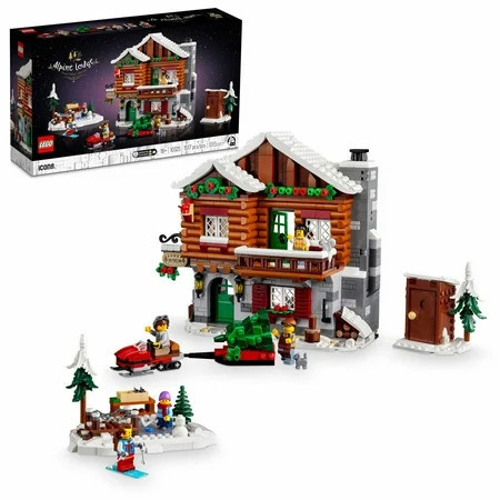 LEGO Icons Alpine Lodge Model Building Set - Collectible DIY Kits for Adults, Ages 18+ - Gift for Christmas - Log Cabin Kit for Winter Activities with Snowmobile and Minifigues - 10325 | Walmart (US)