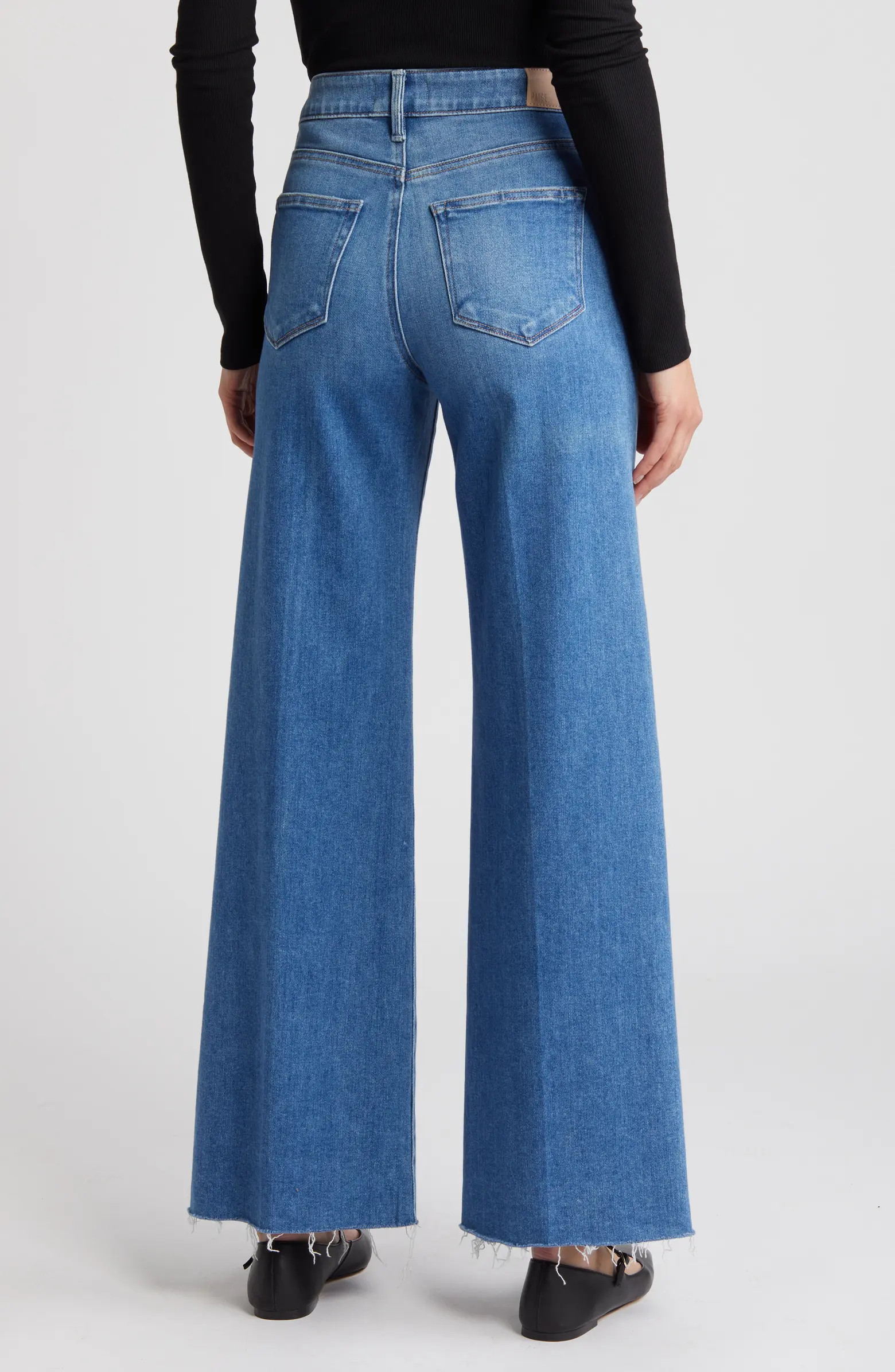 Anessa High Waist Raw Hem Wide Leg Jeans | Nordstrom