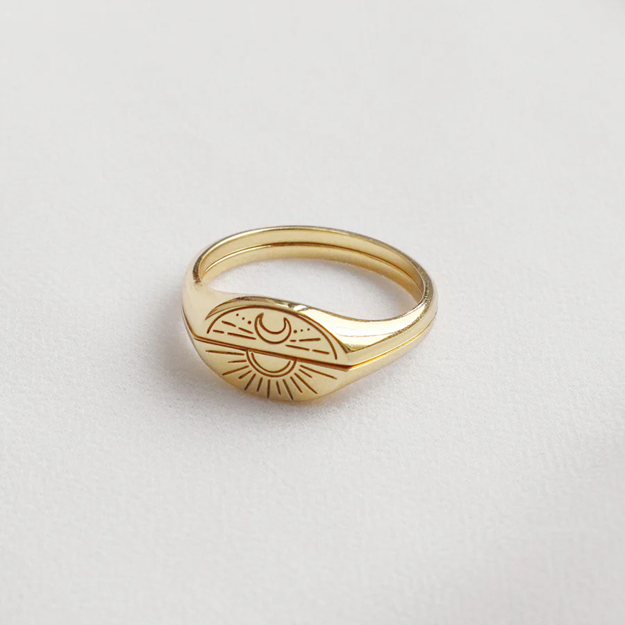 Sun & Moon Gold Ring Set | Wanderlust + Co