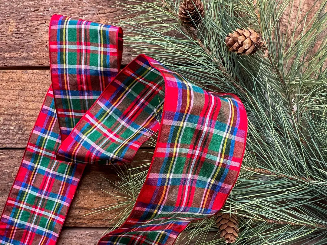 Red Stewart Tartan Ribbon: Scottish Plaid for Christmas Decor, Weddings & DIY Projects (27 Yds) -... | Etsy (US)