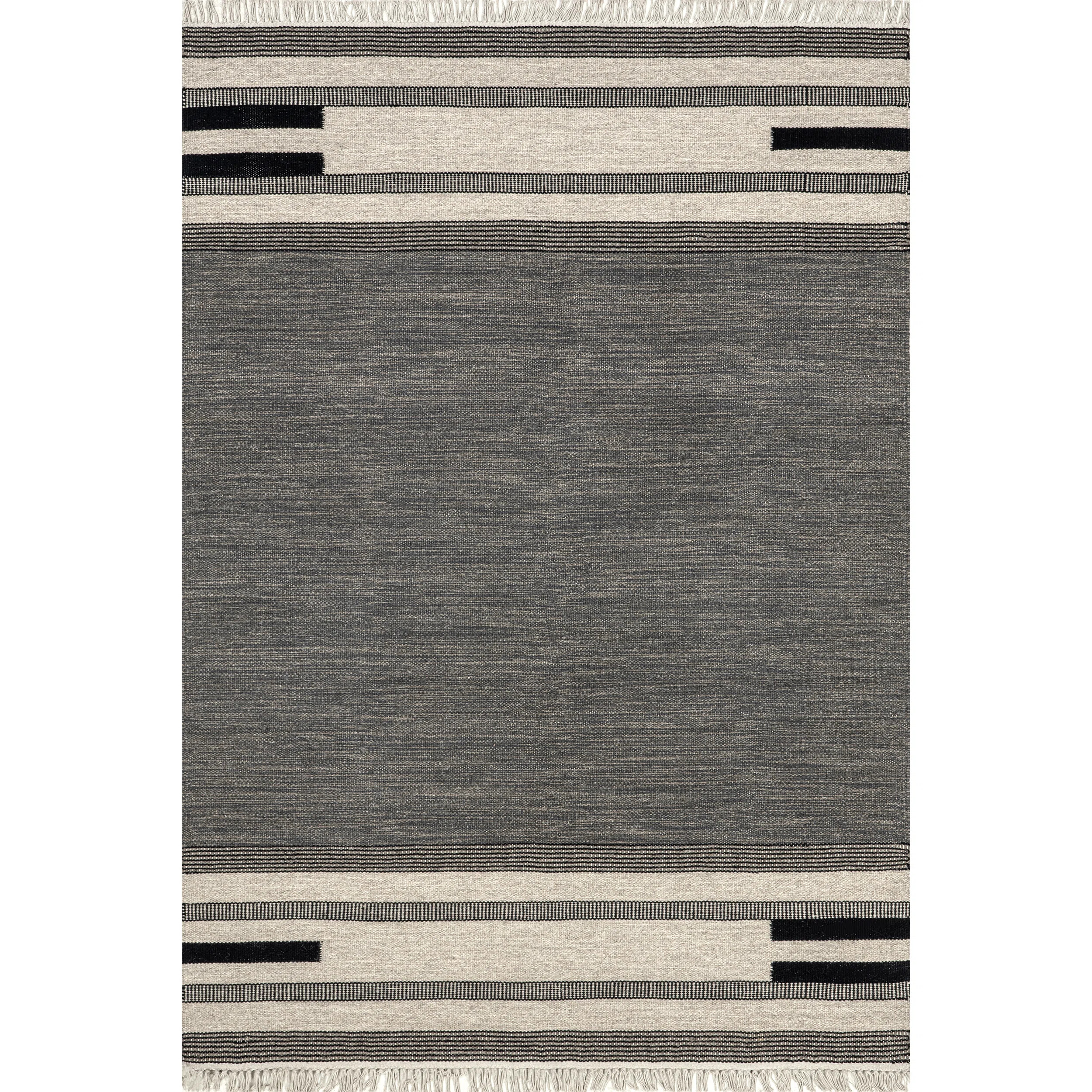 Black Brooklyn Tasseled Wool Area Rug | Wayfair | Wayfair North America