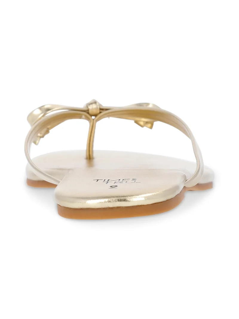 Time and Tru Women's Barely There Bow Thong Sandals | Walmart (US)