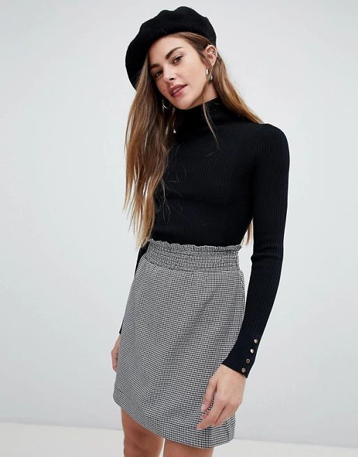 New Look sweater with roll neck in black | ASOS US