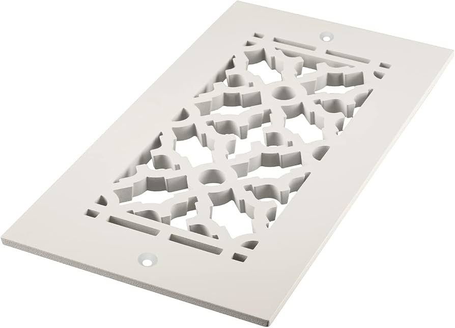 4X12 Scroll Pattern Floor Vent Cover - White Aluminum - Metal Grille for Floors, Walls, and Ceili... | Amazon (US)