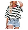 Dokotoo Tops for Women Striped T Shirts Color Block 2026 Summer Basic Tee | Amazon (US)