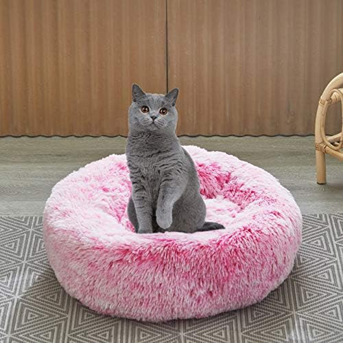 Uozzi Bedding Plush Faux Fur Round Pet Dog Bed, Comfortable Fuzzy Donut Cuddler Cushion for Dogs ... | Amazon (US)