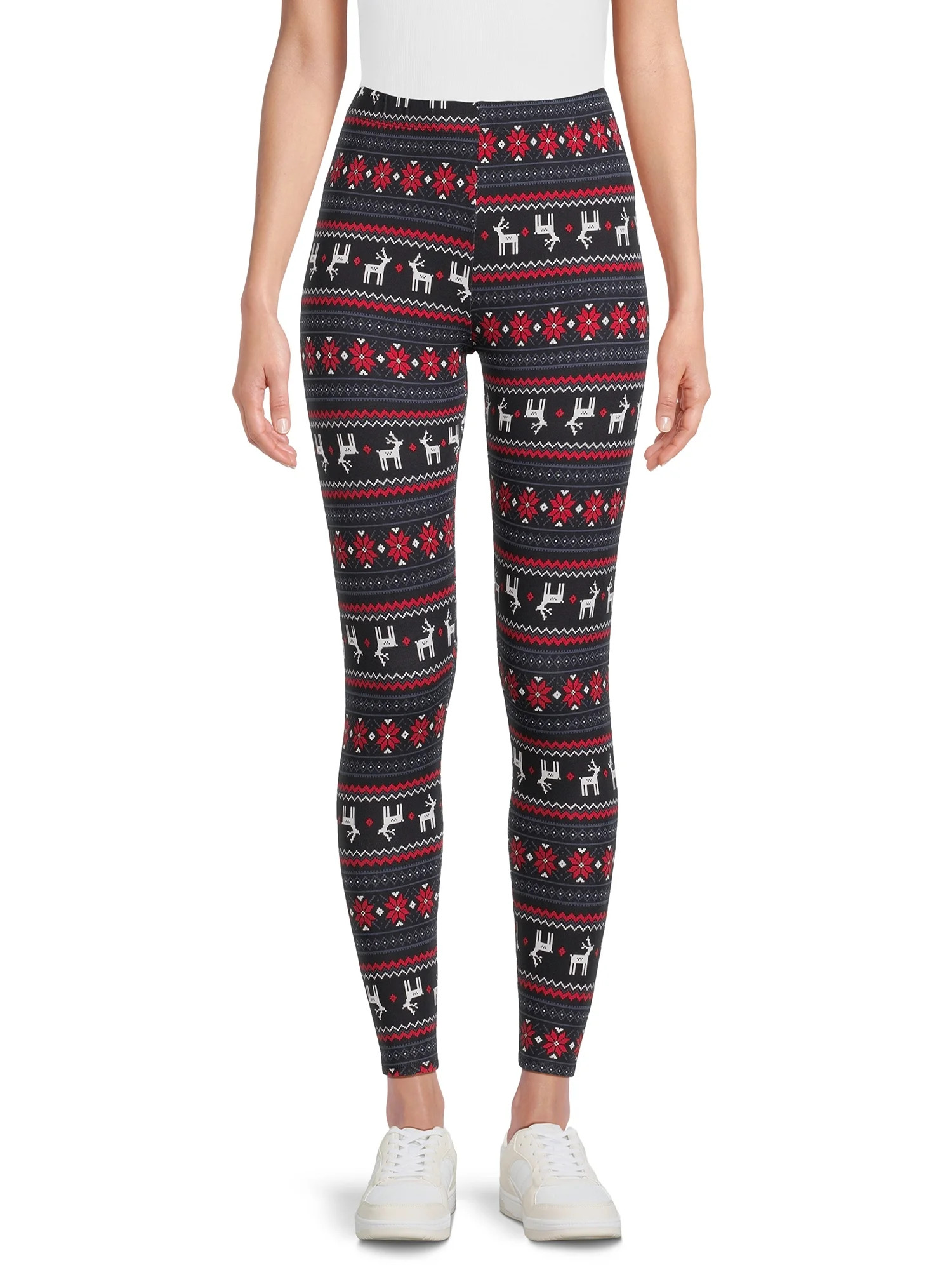 No Boundaries Juniors Holiday Print Leggings - Walmart.com | Walmart (US)