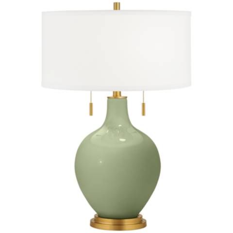 Color Plus Toby Brass 28" Majolica Green Glass Table Lamp - #95P30 | Lamps Plus | Lamps Plus