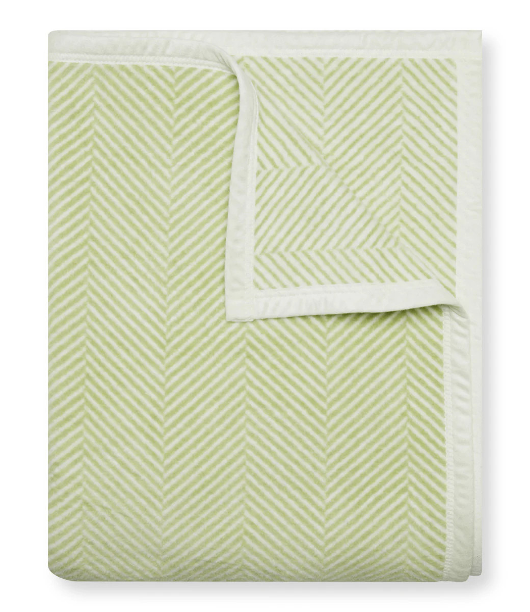 Harborview Herringbone Light Green Blanket | ChappyWrap
